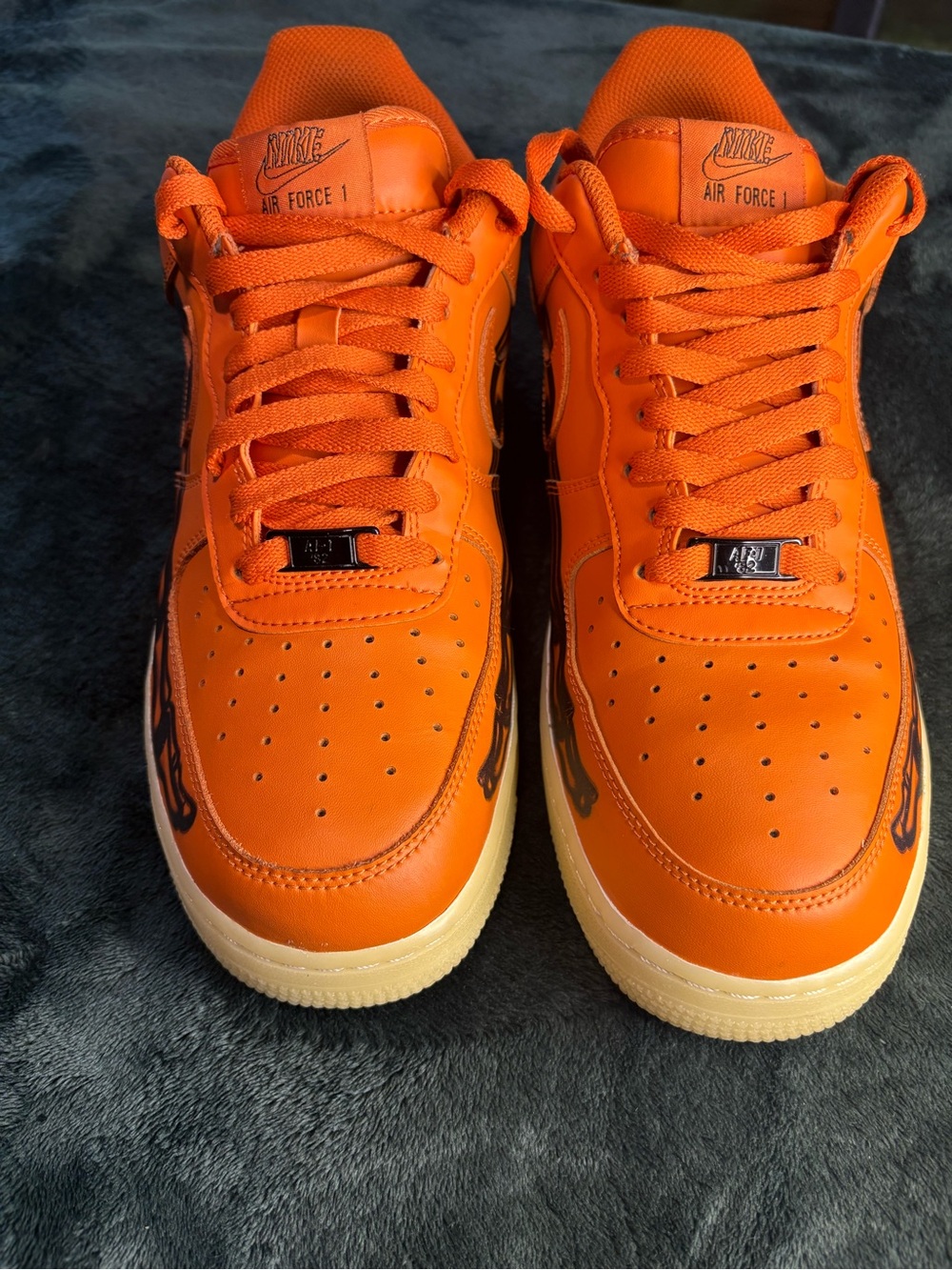 Nike Air Force 1 Low Orange Skeleton Halloween 2020 CU8067-800 Men’s Size 11.5